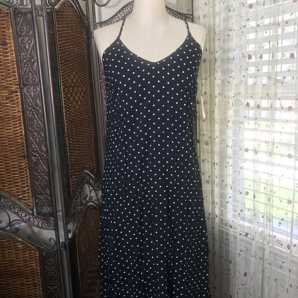 Old Navy Black Polka Dot Maxi Dress